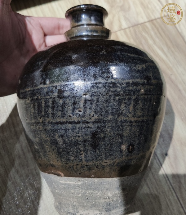 古玩陶瓷磁州窯窯變黑釉梅瓶真品鑒賞圖