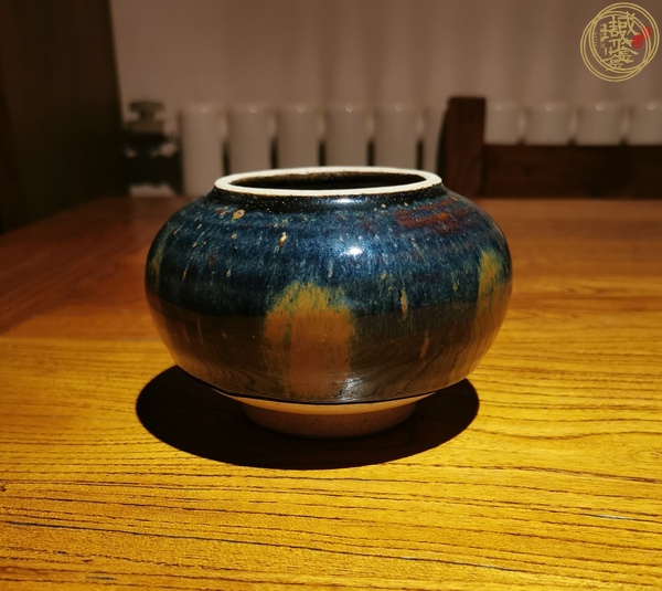 古玩陶瓷定窯系燕川窯黑釉鐵銹斑茶入真品鑒賞圖