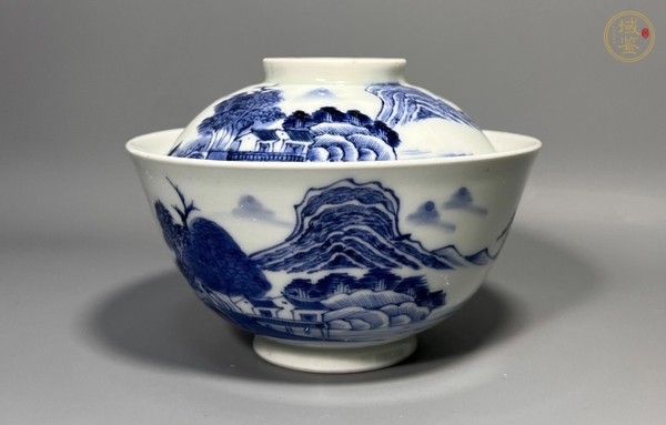 古玩陶瓷青花蓋碗真品鑒賞圖