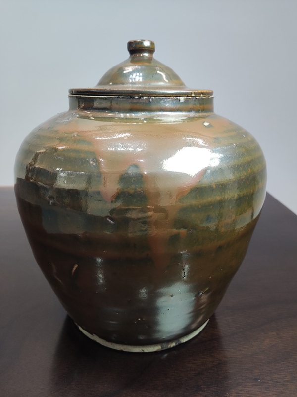 古玩陶瓷精品:明代定窯系紫金釉柿紅斑茶葉罐(1368年-1644年)拍賣,當前價格8600元