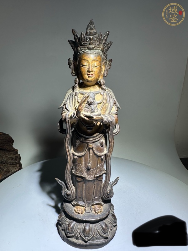 古玩銅器銅龍女造像真品鑒賞圖