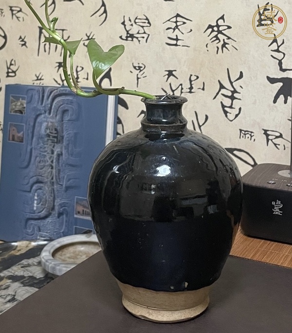 古玩陶瓷磁州窯黑釉梅瓶真品鑒賞圖