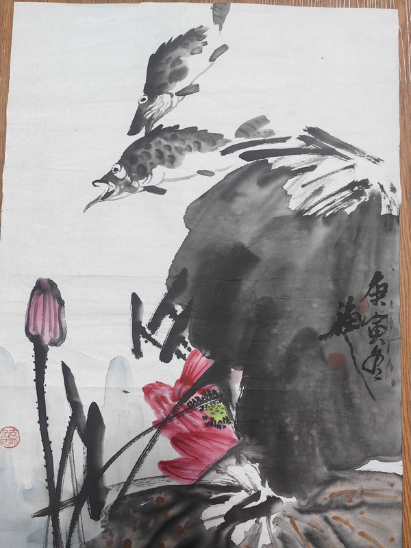 古玩字畫張立辰荷花拍賣,當前價格5999元