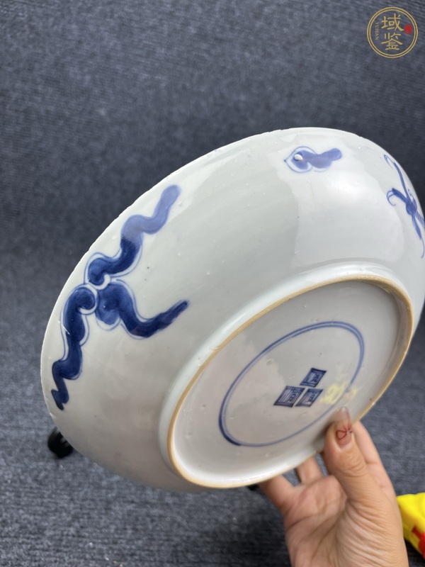 古玩陶瓷青花過墻龍盤真品鑒賞圖