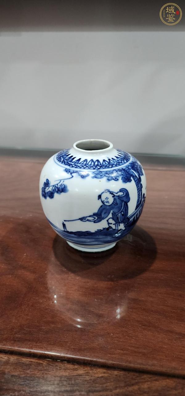 古玩陶瓷嬰戲紋青花罐真品鑒賞圖