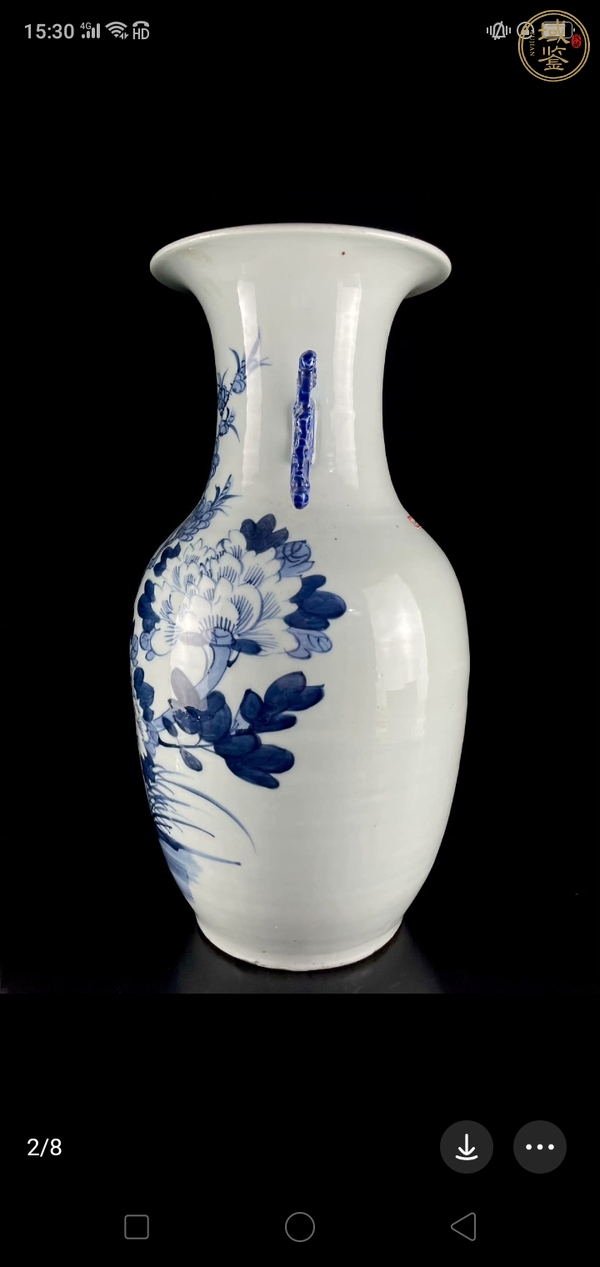 古玩陶瓷花鳥紋青花瓶真品鑒賞圖