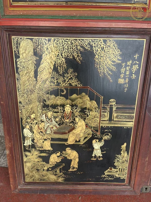 古玩雜項(xiàng)金漆彩繪木板真品鑒賞圖