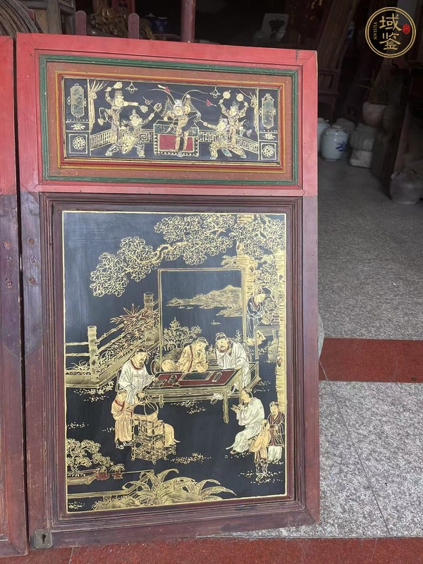 古玩雜項(xiàng)金漆彩繪木板真品鑒賞圖