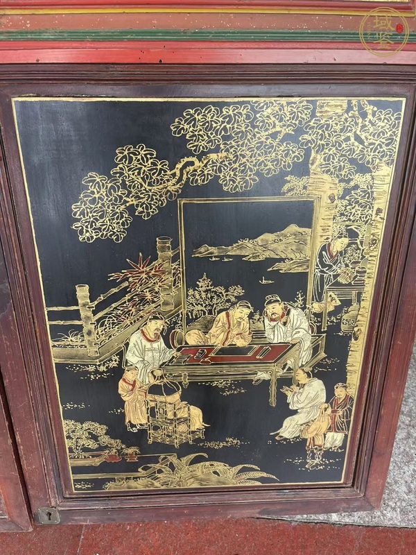 古玩雜項(xiàng)金漆彩繪木板真品鑒賞圖