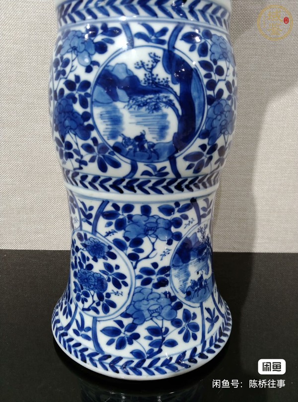 古玩陶瓷青花花觚真品鑒賞圖