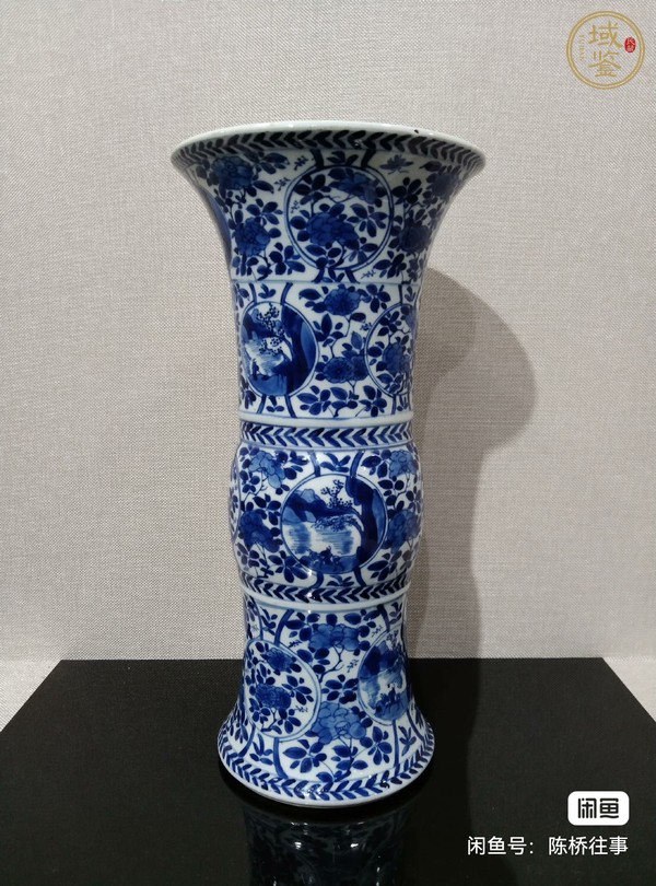 古玩陶瓷青花花觚真品鑒賞圖