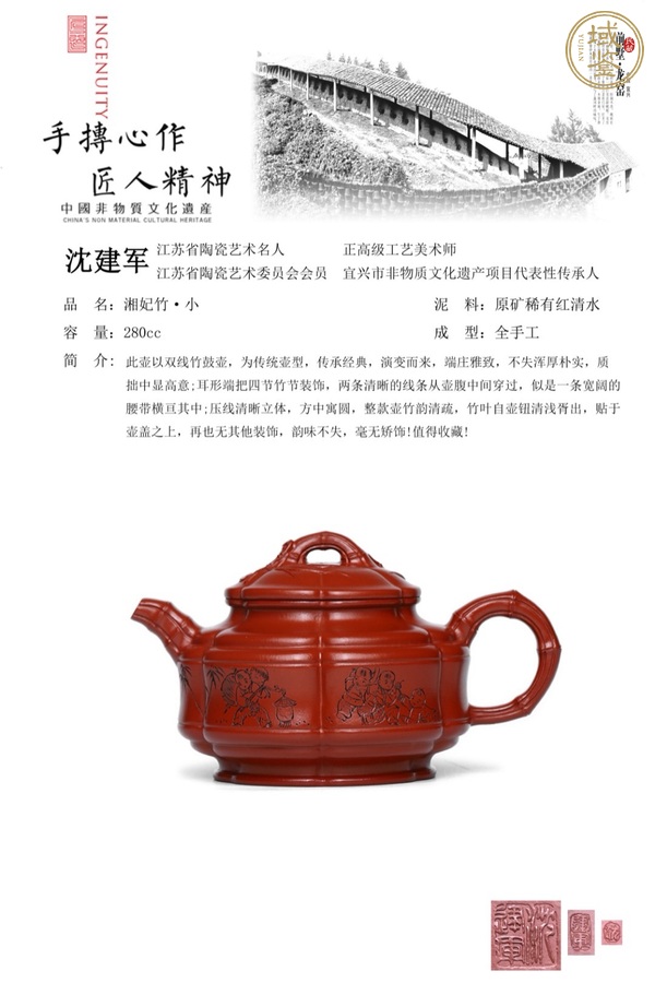 古玩雜項紫砂壺·湘妃竹壺真品鑒賞圖