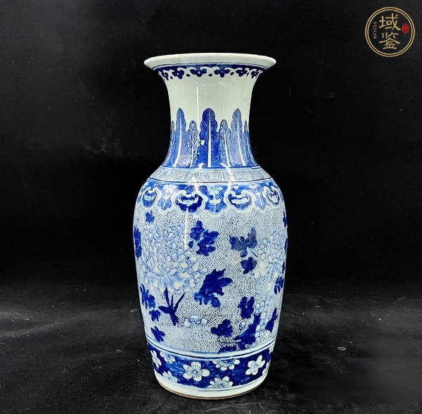 古玩陶瓷清光緒 青花花卉紋大瓶真品鑒賞圖