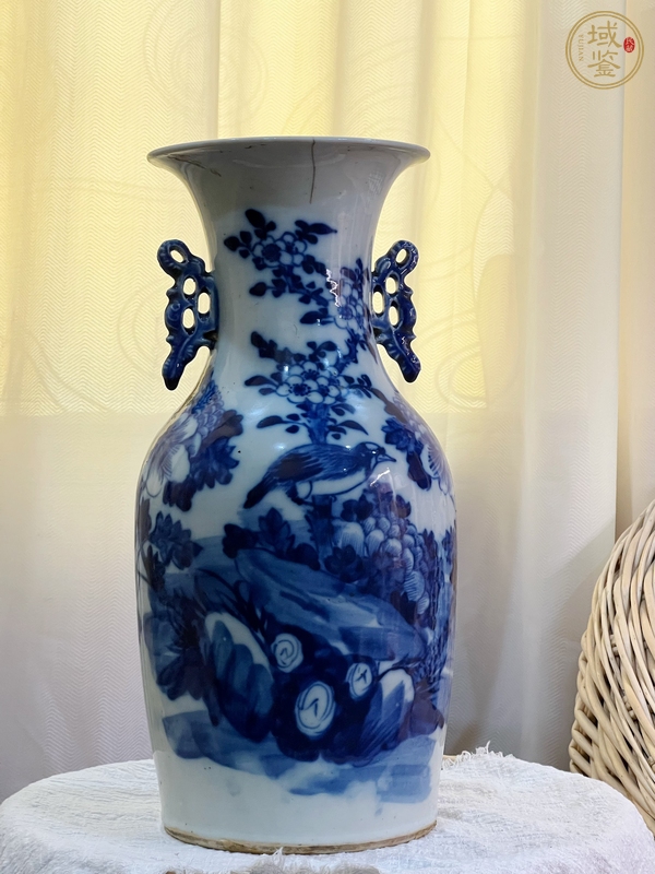 古玩陶瓷青花花鳥紋撣瓶真品鑒賞圖