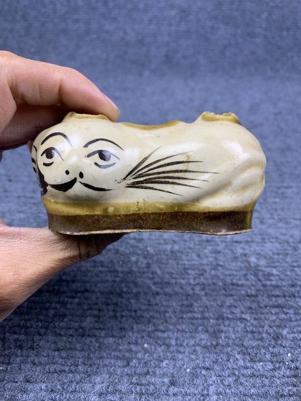 古玩陶瓷磁州窯貓型水盂拍賣,當前價格999元