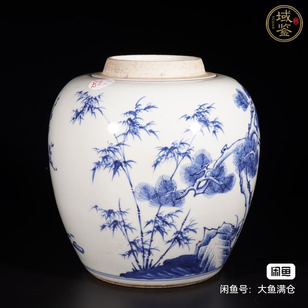 古玩陶瓷雍正青花罐真品鑒賞圖