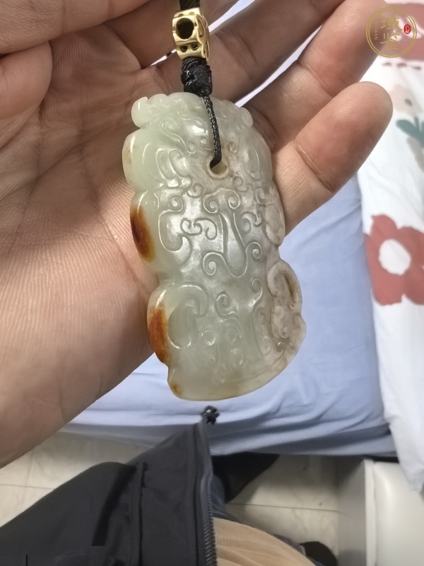 古玩玉器籽料雙龍紋玉斧真品鑒賞圖