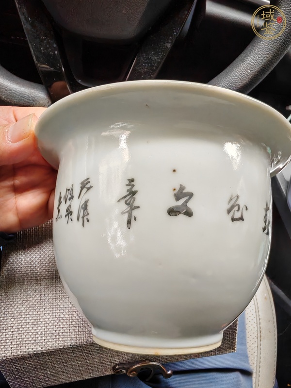 古玩陶瓷粉彩刷花花卉紋花盆真品鑒賞圖