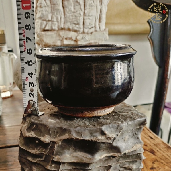 古玩陶瓷定窯系燕川窯黑釉茶入真品鑒賞圖