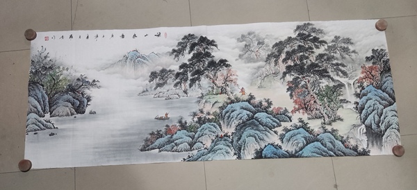 古玩字畫帶合影中美協(xié)會員名家羅峻 山水拍賣,當前價格488元