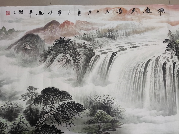 古玩字畫帶合影中美協(xié)名家羅峻 山水拍賣,當(dāng)前價(jià)格388元
