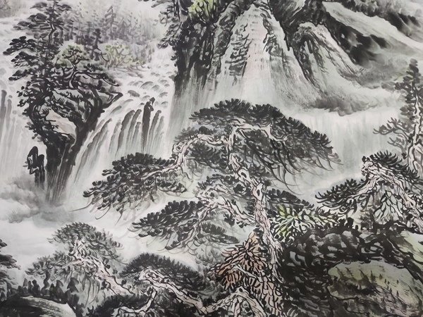 古玩字畫帶合影中美協(xié)名家羅峻 山水拍賣,當(dāng)前價(jià)格388元