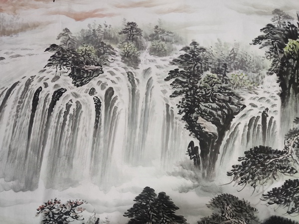 古玩字畫帶合影中美協(xié)名家羅峻 山水拍賣,當(dāng)前價(jià)格388元