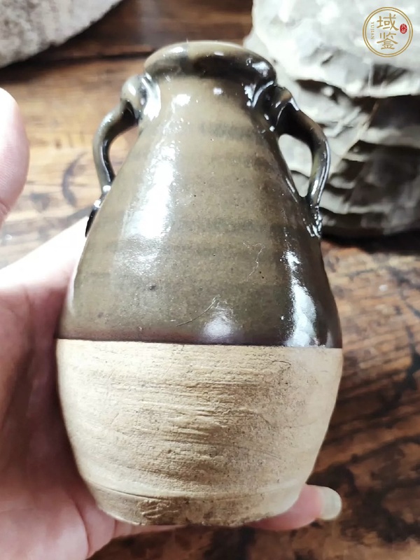 古玩陶瓷燕川窯茶葉末釉雙系茶入真品鑒賞圖