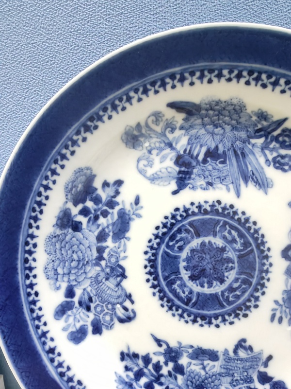 古玩陶瓷青花折枝花卉紋折沿盤拍賣,當前價格1380元