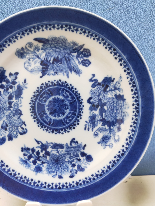 古玩陶瓷青花折枝花卉紋折沿盤拍賣,當前價格1380元