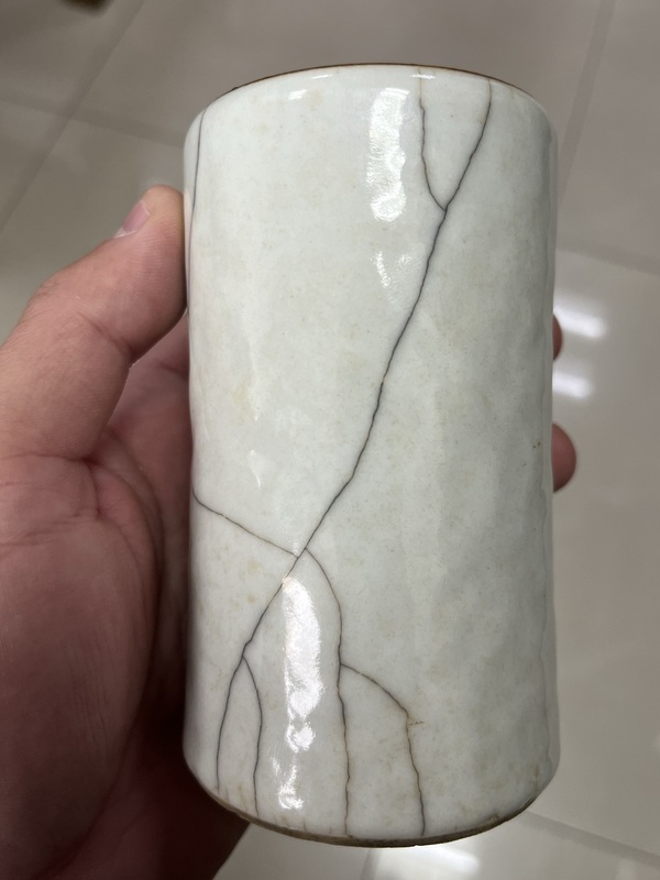 古玩陶瓷仿官釉筆筒拍賣,當前價格18000元
