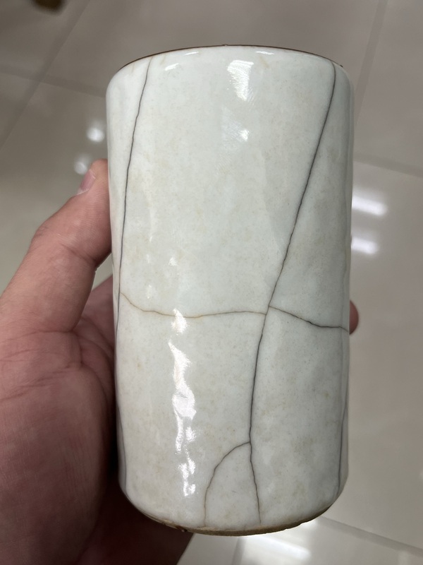 古玩陶瓷仿官釉筆筒拍賣,當前價格18000元