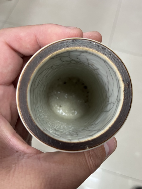 古玩陶瓷仿官釉筆筒拍賣,當前價格18000元
