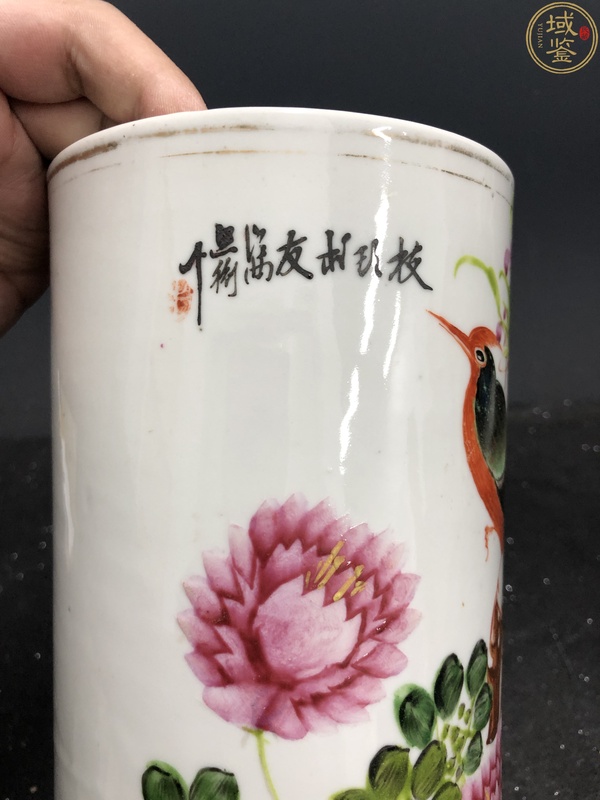 古玩陶瓷民國(guó)花鳥紋帽筒拍賣，當(dāng)前價(jià)格1680元