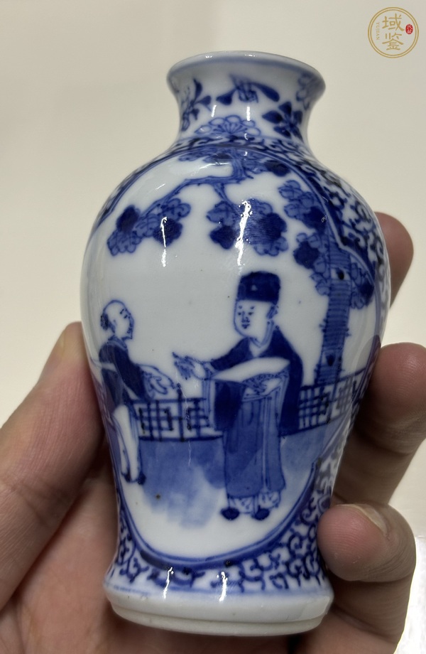 古玩陶瓷青花人物故事紋梅瓶真品鑒賞圖