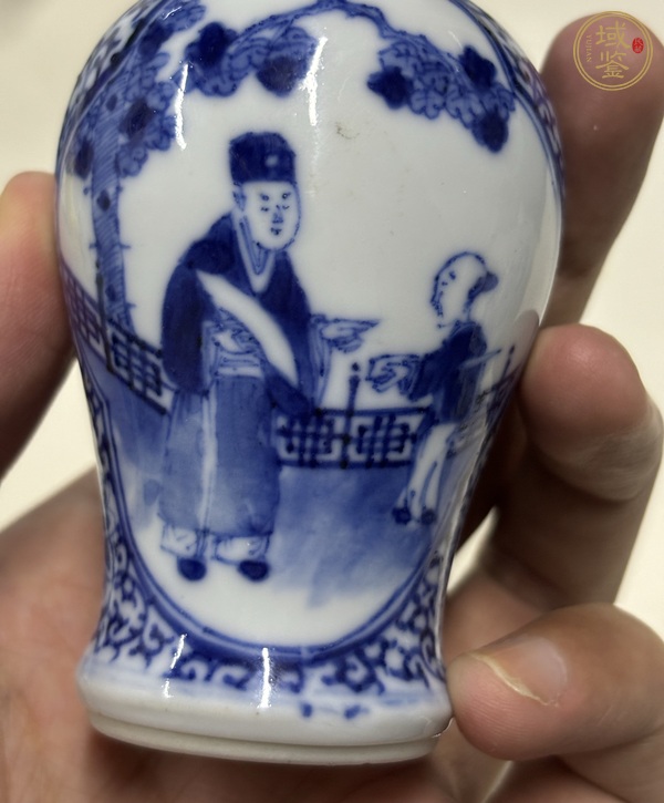 古玩陶瓷青花人物故事紋梅瓶真品鑒賞圖