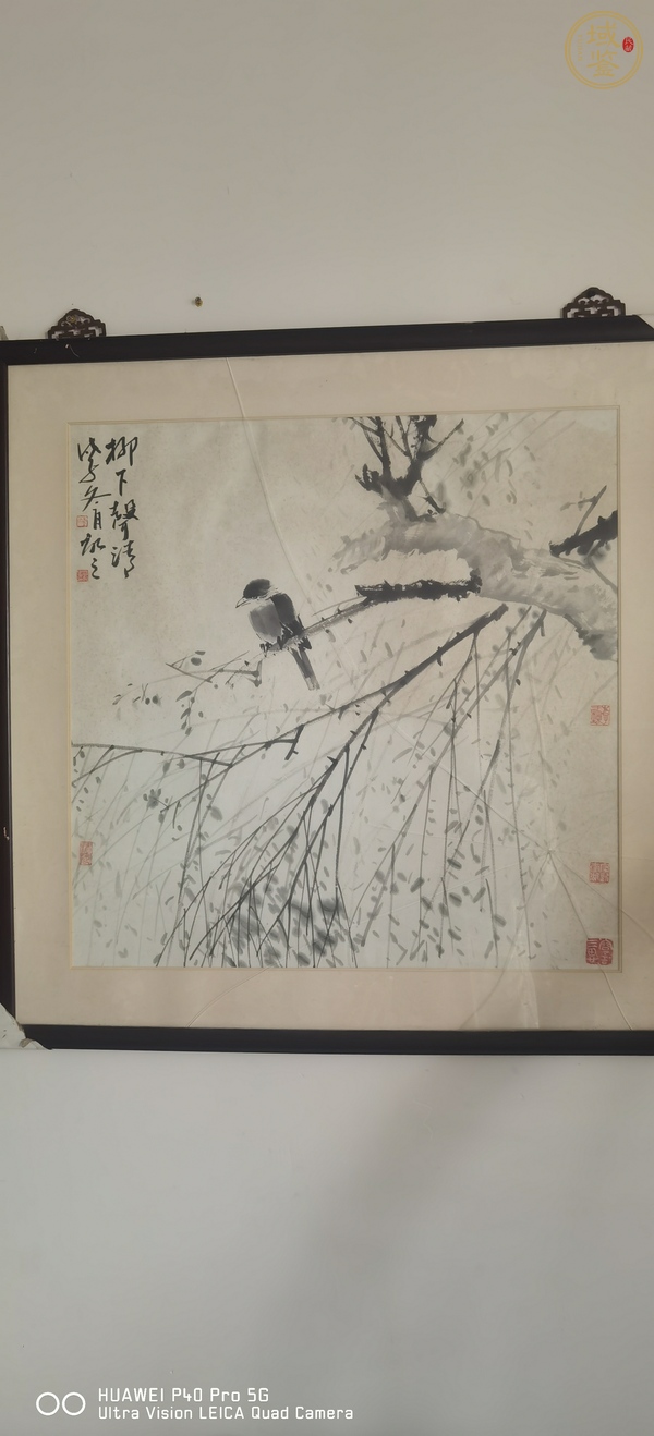 古玩字畫柳鳥蛺蝶真品鑒賞圖