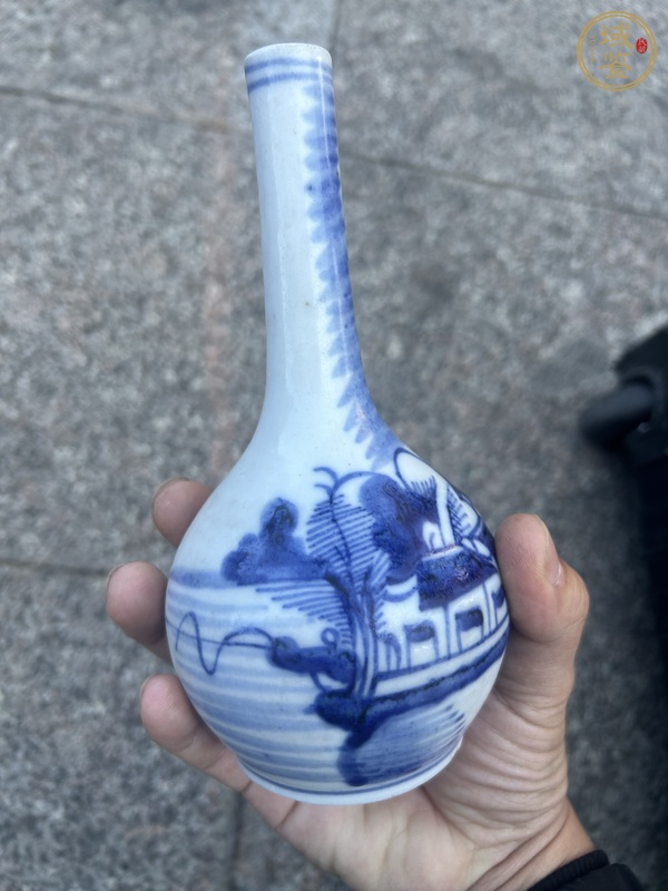 古玩陶瓷青花長(zhǎng)頸瓶真品鑒賞圖