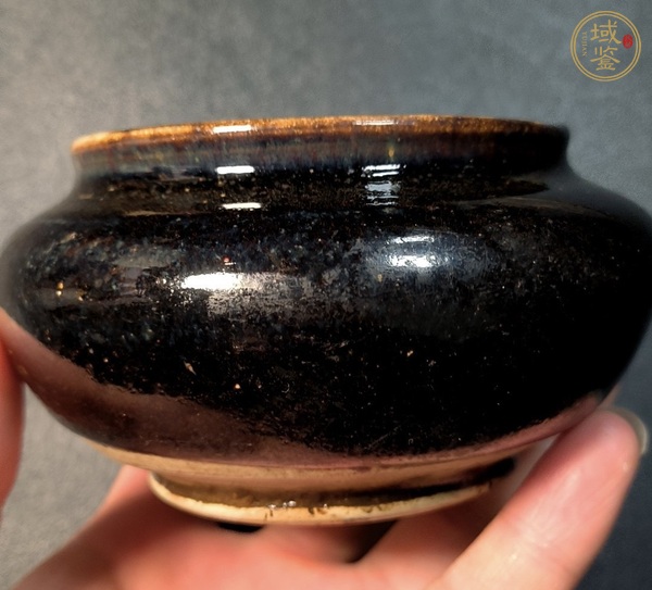 古玩陶瓷燕川窯窯變黑釉茶入真品鑒賞圖