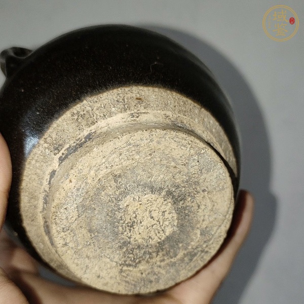 古玩陶瓷耀州窯黑釉雙耳茶入真品鑒賞圖