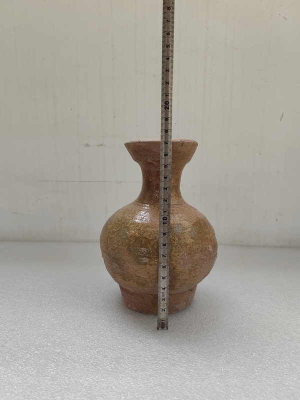 古玩陶瓷黃綠釉盤口瓶拍賣,當前價格850元