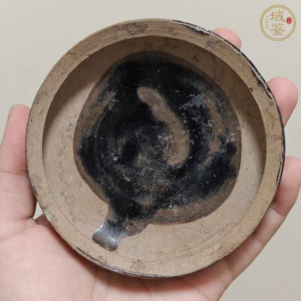 古玩陶瓷磁州窯黑釉鐵銹花蓋子真品鑒賞圖