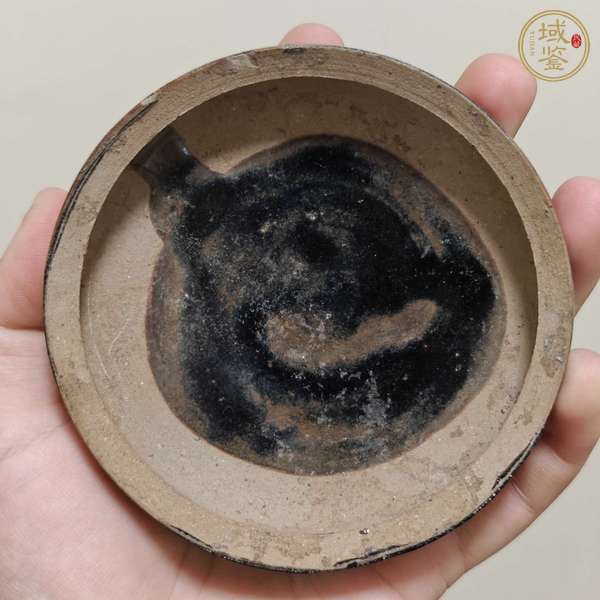 古玩陶瓷磁州窯黑釉鐵銹花蓋子真品鑒賞圖