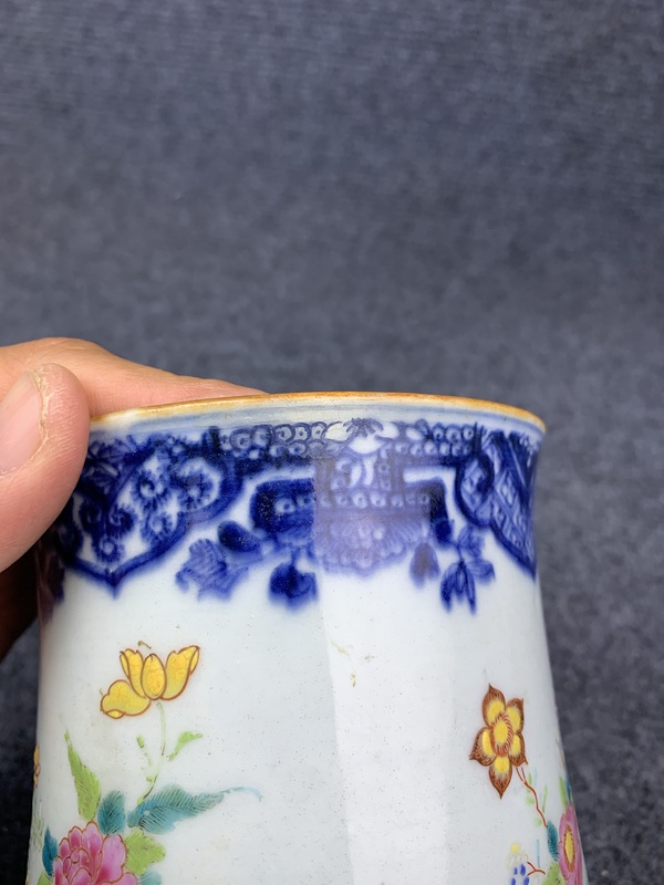 古玩陶瓷青花粉彩大號馬克杯拍賣，當前價格1588元