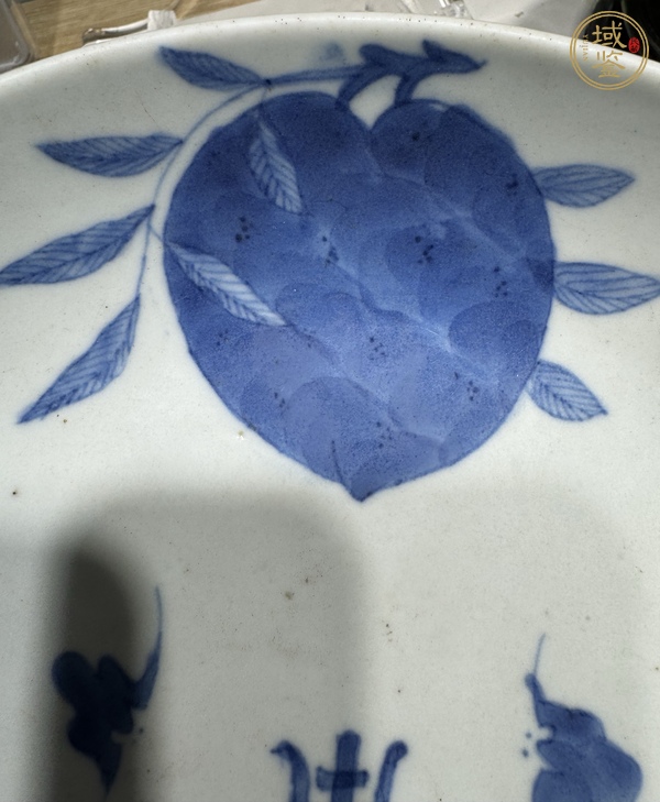 古玩陶瓷福壽紋青花盤真品鑒賞圖