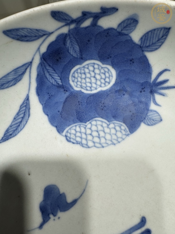 古玩陶瓷福壽紋青花盤真品鑒賞圖