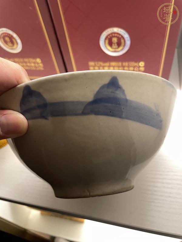 古玩陶瓷青花云鶴紋碗真品鑒賞圖