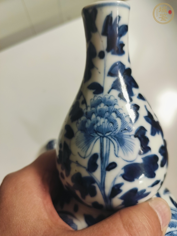 古玩陶瓷青花鳳穿牡丹圖葫蘆瓶真品鑒賞圖