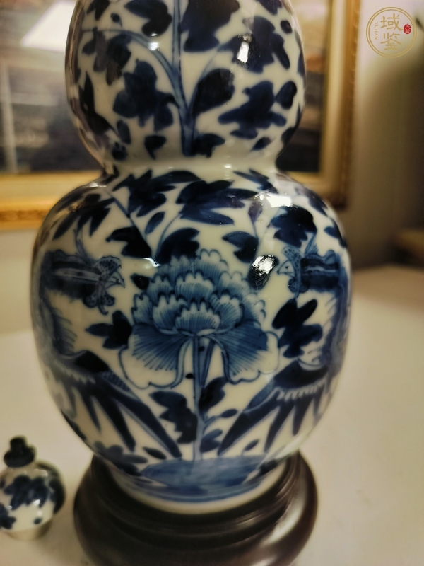 古玩陶瓷青花鳳穿牡丹圖葫蘆瓶真品鑒賞圖