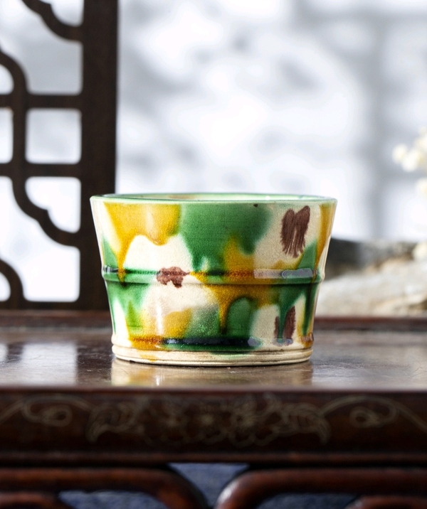 古玩陶瓷民國(guó)虎皮三彩玄紋洗拍賣(mài),當(dāng)前價(jià)格980元